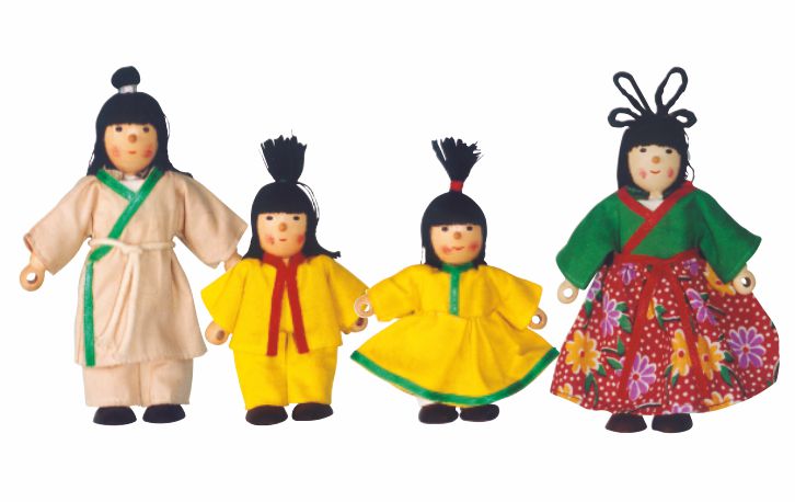 Winzling-Set Chinesen Familie 4 Teile
